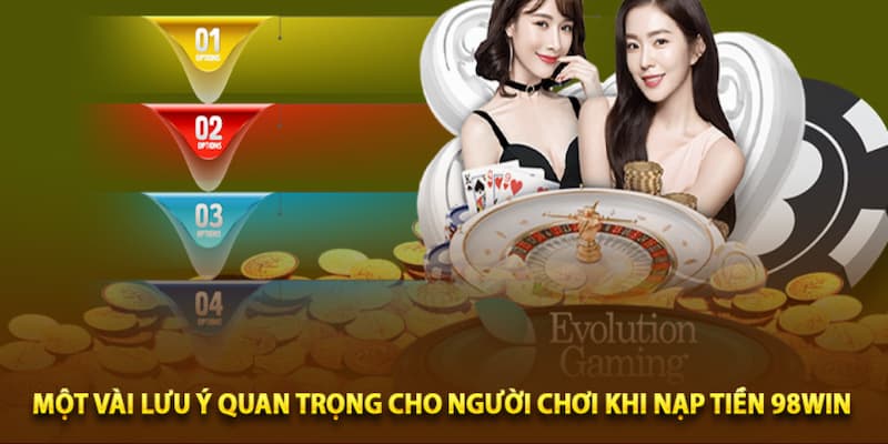 Yêu cầu thực hiện khi nạp tiền 98WIN